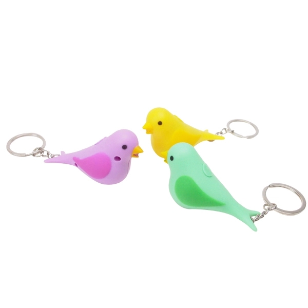 Plastic chirping bird LED light keychain - Image 6