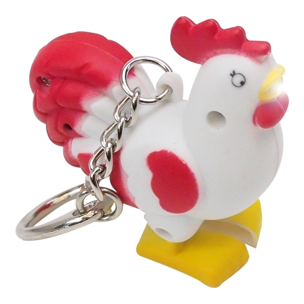 Plastic crowing rooster LED light keychain - Image 3