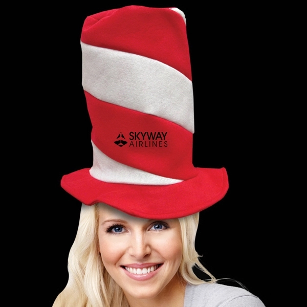 Candy Striped Novelty Top Hat - Image 1