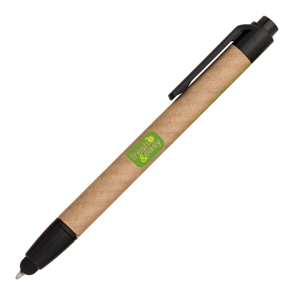 ECO FRIENDLY RECYCLED PAPER BALLPOINT PEN W/ STYLUS - Image 2