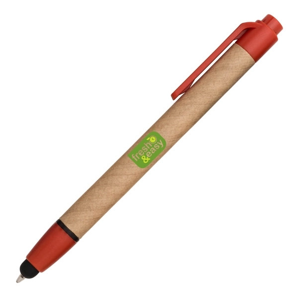 ECO FRIENDLY RECYCLED PAPER BALLPOINT PEN W/ STYLUS - Image 6