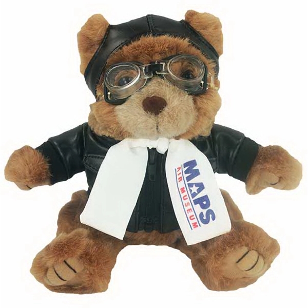 8'' Aviator Bear with full color imprint