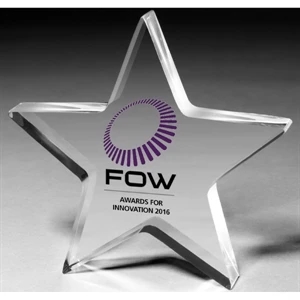1/2" Thick Star Shape Acrylic Paperweight