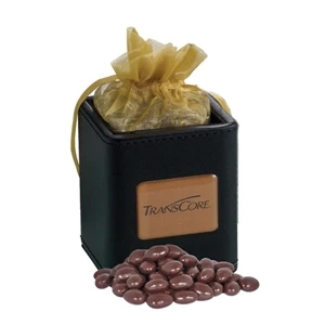 X-Cube Pen Holder filled with dark chocolate almonds