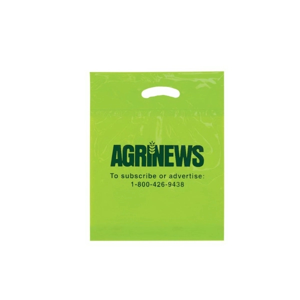 Fold Over Die Cut Handle Bags-  DEGRADABLE FILM - Image 3