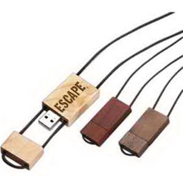 Woodwear USB flash drive with lanyard, 3.0 speed