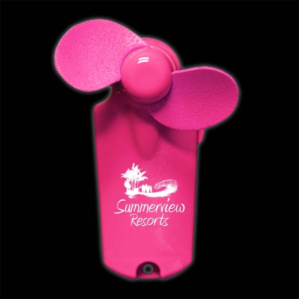 Pink Handheld Mini Imprintable Fans