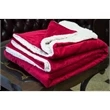 RED MINK SHERPA BLANKET WITH EMBROIDERY