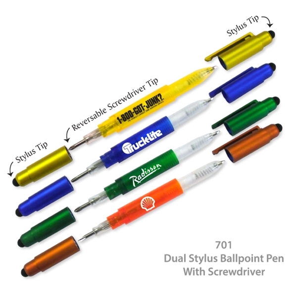 Dual Stylus Ballpoint Pens - Screwdriver Tip Pen - Image 1
