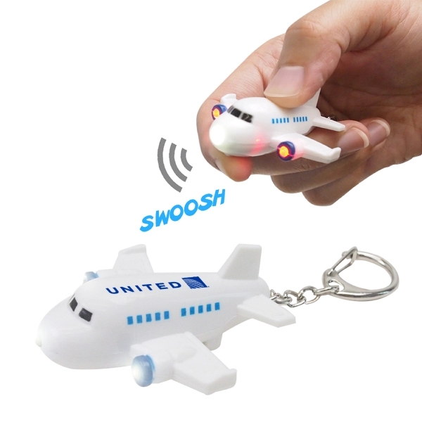Miniature plastic Air Plane LED light keychain - Image 1