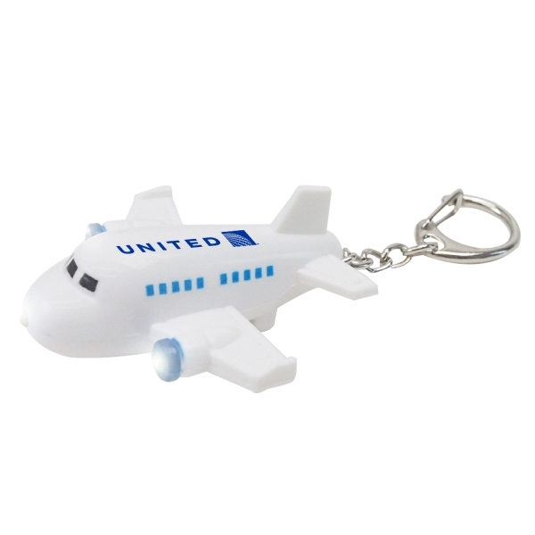 Miniature plastic Air Plane LED light keychain - Image 2