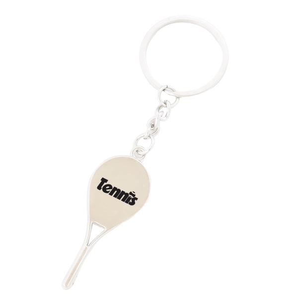 Metal Mini Tennis Racquet Key Tag - Image 2