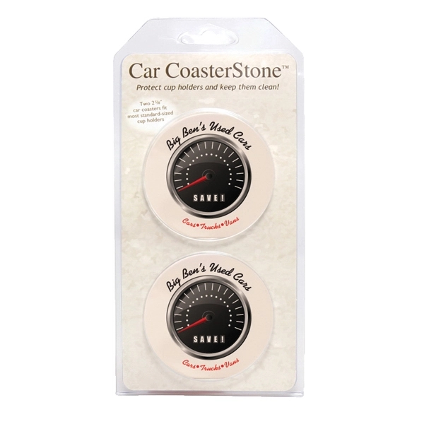 2.6" Absorbent Stone Car Coaster - 2 Pack - Image 2