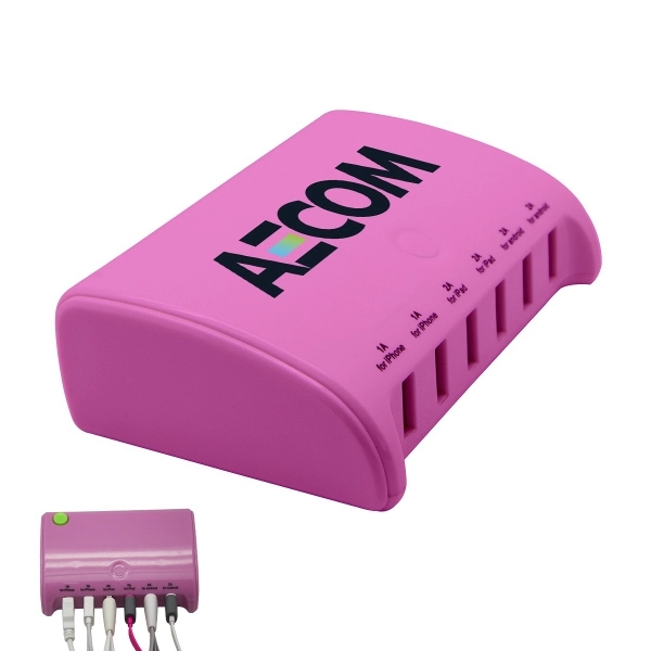 Rapid USB Desktop Charger - Pink - Image 1