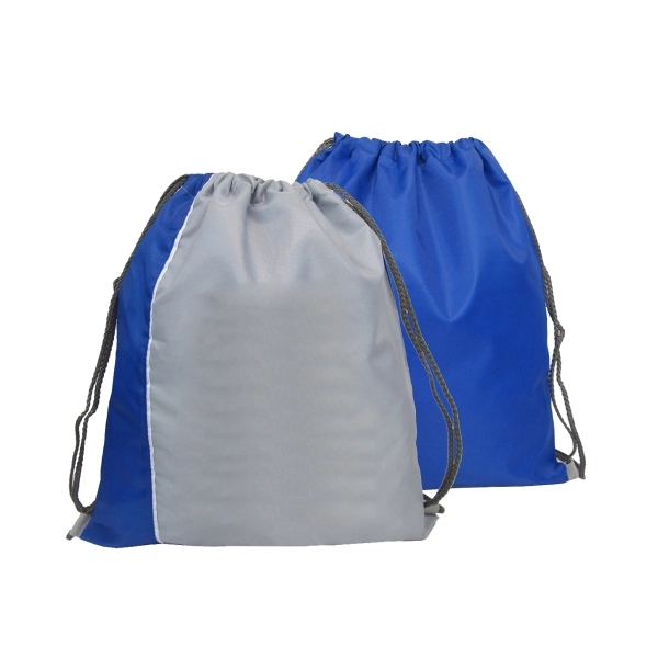 210 Denier Polyester Two Tone Drawstring Backpack - Image 2