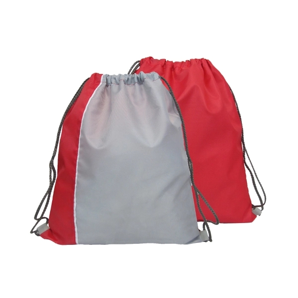 210 Denier Polyester Two Tone Drawstring Backpack - Image 4
