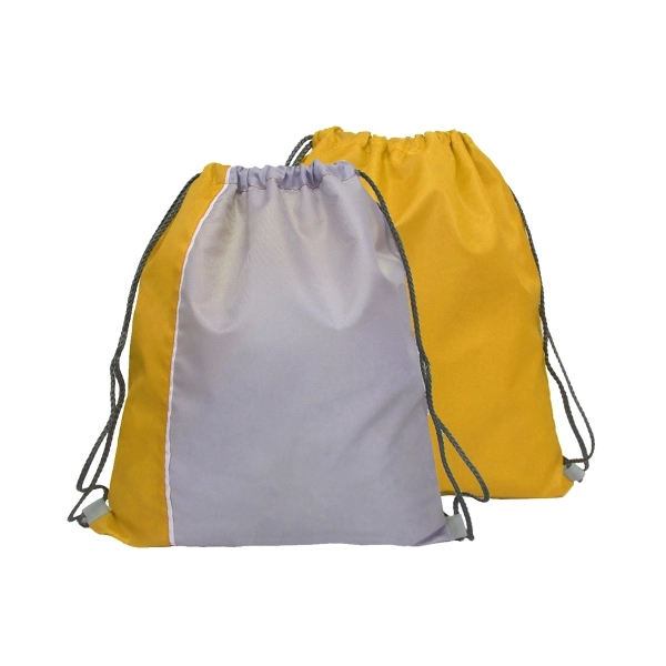 210 Denier Polyester Two Tone Drawstring Backpack - Image 5