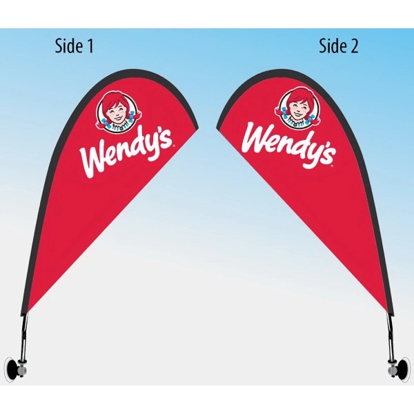 Suction Cup Teardrop Window Flag - Double Sided