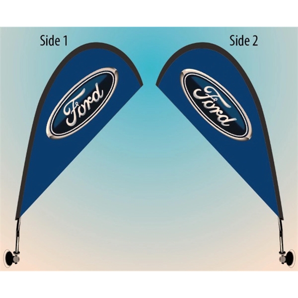 Teardrop Suction Cup Window Flag - Double Sided