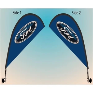Teardrop Suction Cup Window Flag - Double Sided