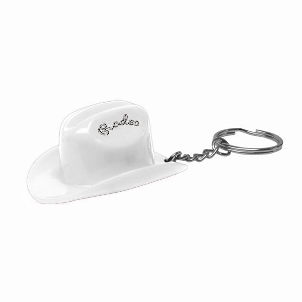 Plastic Cowboy Hat Bottle Opener Keychain - Image 2