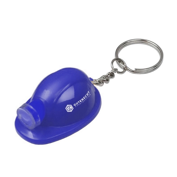 Plastic Construction Hat Bottle Opener Keychain - Image 3
