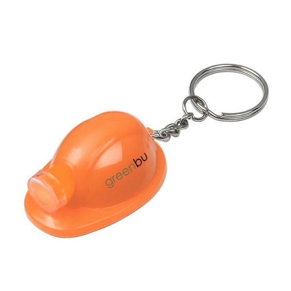 Plastic Construction Hat Bottle Opener Keychain - Image 4
