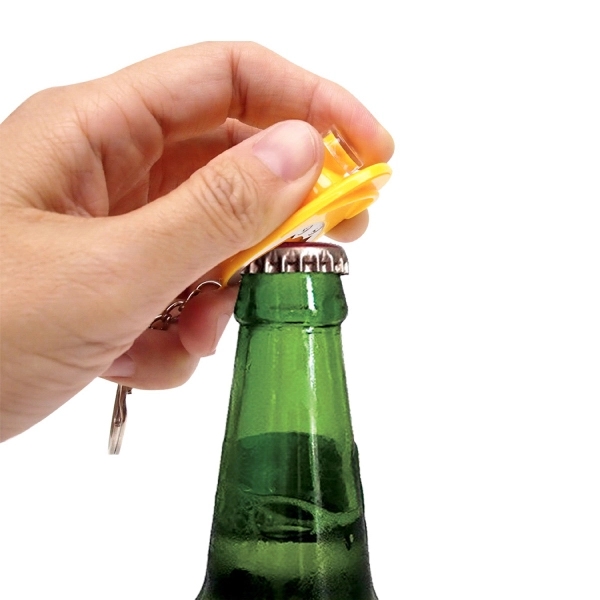Plastic Construction Hat Bottle Opener Keychain - Image 8