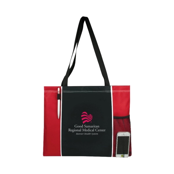 Deluxe Poly Color Block Tote Bag - Image 2