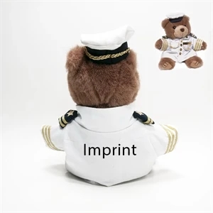 8" Captain Bear with one color imprint