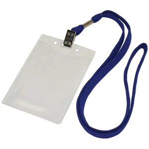 Flat Blank Lanyard with Clear Badge Holder Combo