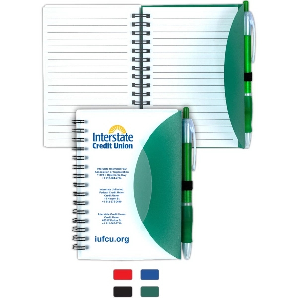 Cupertino Stylish Spiral Notepad Notebook with Matching Pen - Image 1