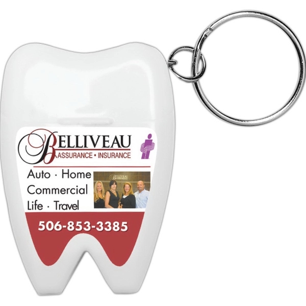 Tooth Shaped Dental Floss Dispenser with Keyring - Image 2