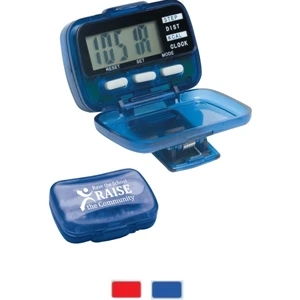 Multi Function Step Counter Pedometer with Clock (w/Hinged C