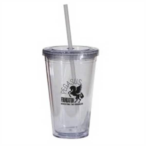 Double Wall 16 Oz Tumbler - Clear - Image 1