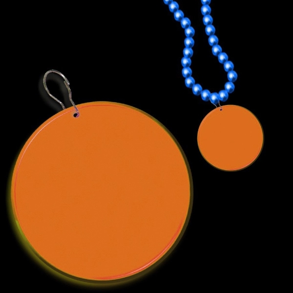 Orange Circle Plastic Medallion Badges
