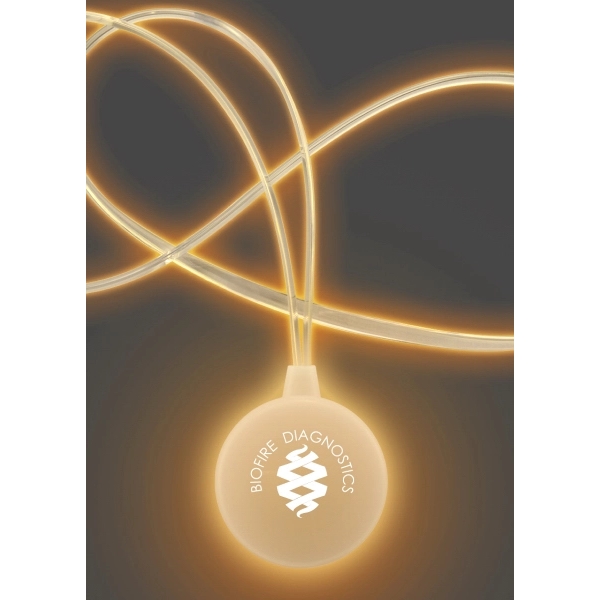 Dual LED Lighted Necklace -- Illuminated Charm and Lanyard - Image 6