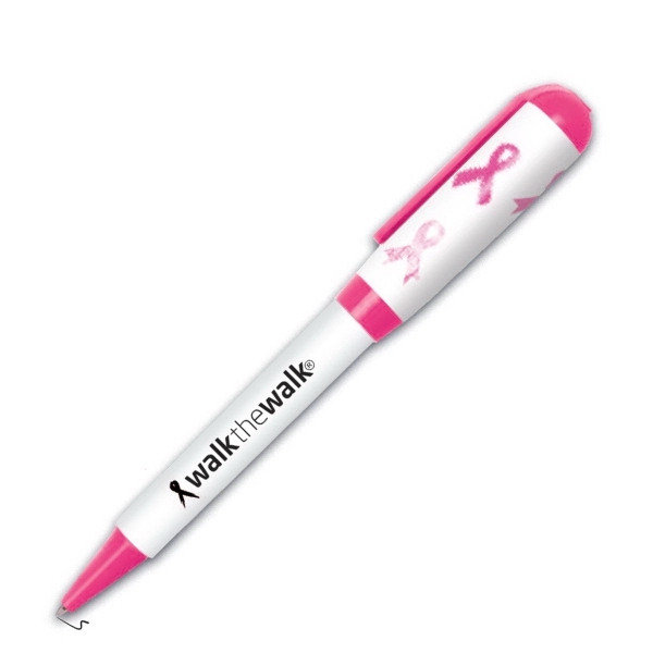 USA Pink Ribbon Designer Jumbo Twist Pen - Image 1