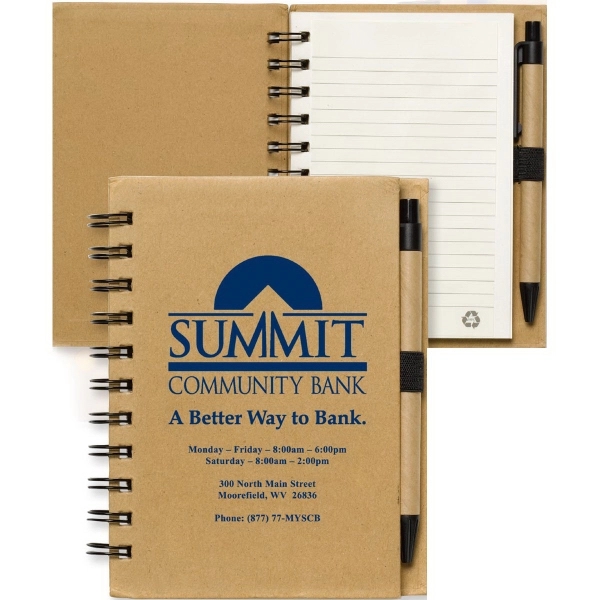 Cruz Recycled Notebook With Recycled Paper Pen - Image 1