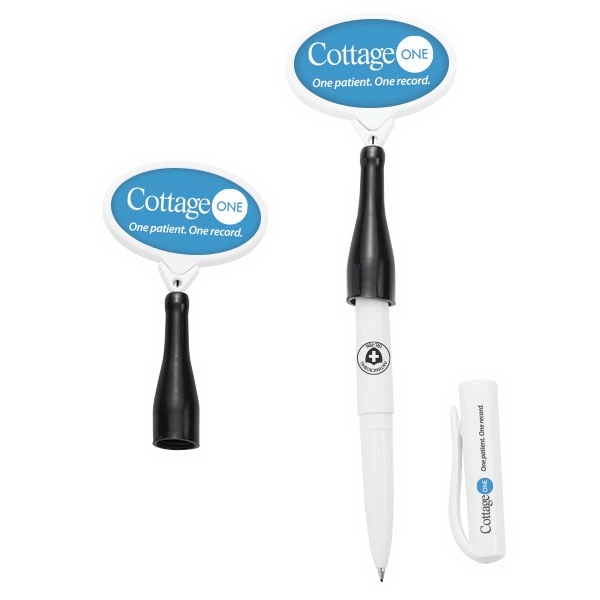 Anti-Microbial Oval Retractable Pen Holder - Image 2