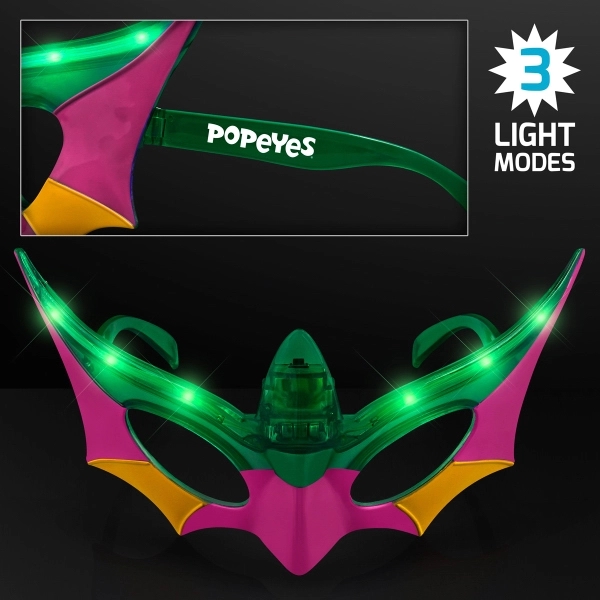 Purple, Green & Gold Mardi Gras Mask LED Shades - Image 1