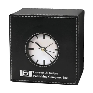 Leatherette Desk Clock