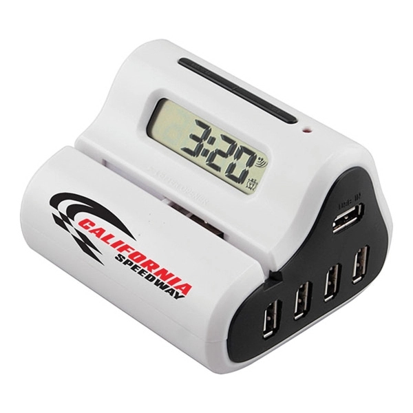 4 Port USB Hub with Auto Letter Opener and Alarm Clock - Image 2