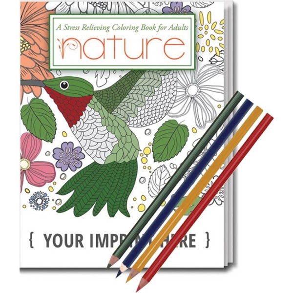 Relax Pack-Nature Coloring Book for Adults + Colored Pencils - Image 3