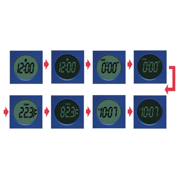 Rotating 4-in-1 LCD Alarm Clock - Image 3