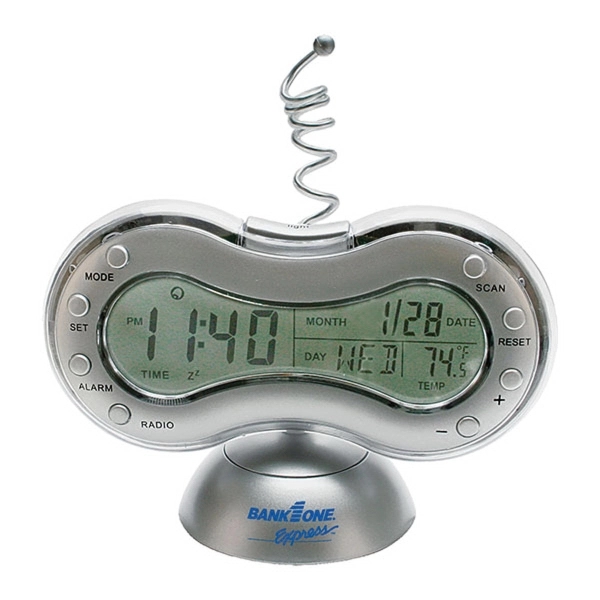 FM Scanner Radio and Alarm Clock with Weather Station