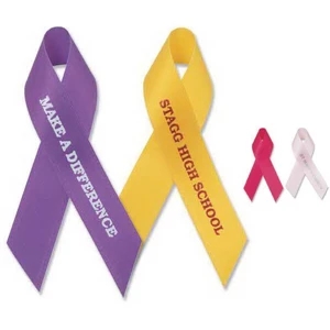 5/8" x 3 1/2" Awareness Ribbon (folded) Imprinted with Tape