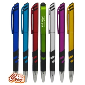 Colored "Premier" Twist Pen with Print on Clip