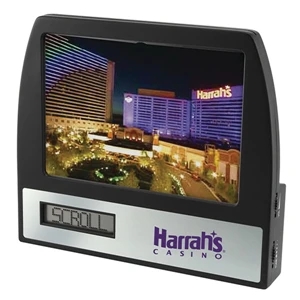 AM/FM Radio Clock Photo Frame with Scrolling Message
