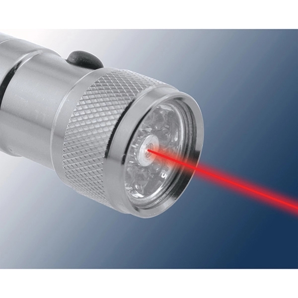Metal LED Flashlight with Laser Pointer - Image 3